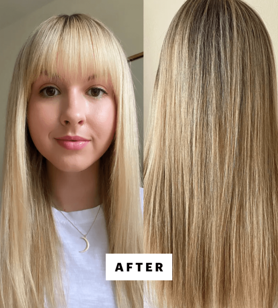 Selfie of Stables after applying the Olaplex No. 3 Hair Perfector