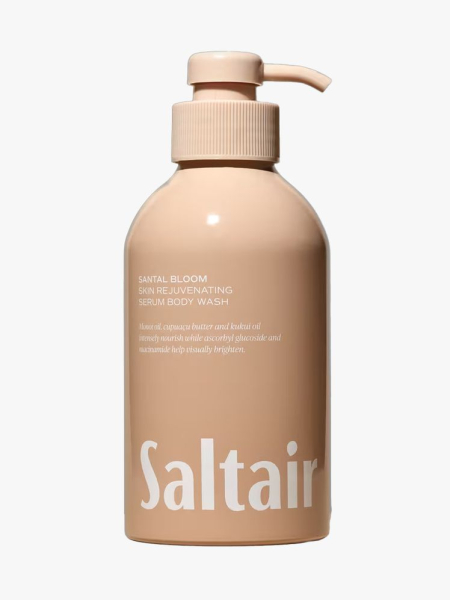 Saltair Serum Body Wash in branded component on a light gray background